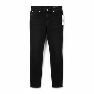 Tahari NWT SZ 10 Black Jamie Roll Cuff Skinny Stretch Jean